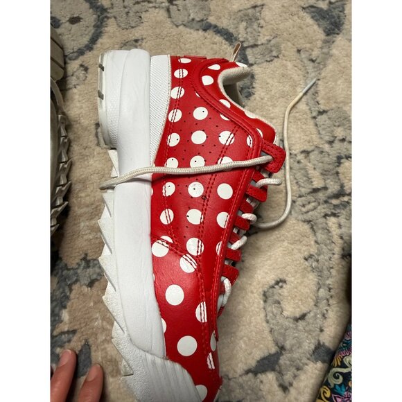 Fila Disrupter 2 Womens Red & White Polka Dot Chunky Sneakers EU 39 / US 8 Read - Picture 10 of 14